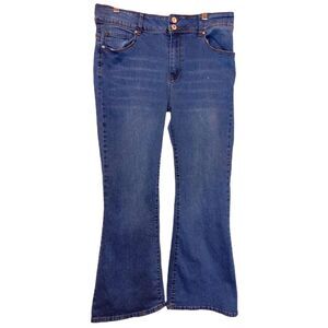 Blue Savvy Blue Stretch Flare Leg Jeans Size 17/33 Retro Y2K Casual Comfort